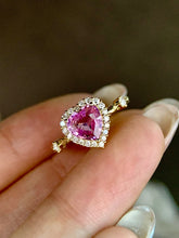 Load image into Gallery viewer, LUOWEND 18K Yellow Gold Natural Sapphire Ring for Women

