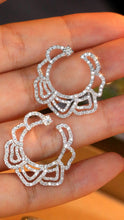 Load image into Gallery viewer, LUOWEND 18K White Gold Natural Diamond Drop Earrings for Women

