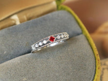 Load image into Gallery viewer, LUOWEND 18K White Gold Natural Ruby Ring for Women
