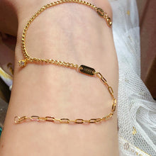 Load image into Gallery viewer, LUOWEND 18K Yellow Gold Real Natural Diamond bracelet and Anklet Chain for Women
