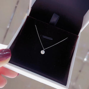 LUOWEND Platinum Necklace Real Natural Diamond Necklace for Women