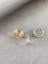 Load image into Gallery viewer, LUOWEND 18K White/Yellow Gold Natural Diamond Earrings for Women
