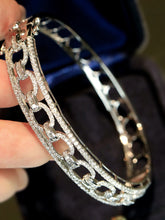 Load image into Gallery viewer, LUOWEND 18K White Gold Real Natural Diamond Bangle for Women

