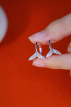Load image into Gallery viewer, LUOWEND 18K White Gold Real Natural Diamond Hoop Earrings for Women

