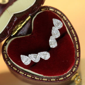 LUOWEND 18K White Gold Natural Diamond Earrings for Women