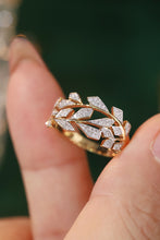 Load image into Gallery viewer, LUOWEND 18K Yellow Gold Real Natural Diamond Ring for Women
