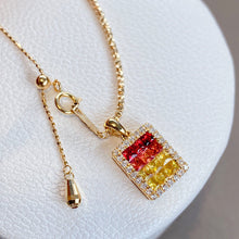 Load image into Gallery viewer, LUOWEND 18K Yellow Gold Natural Color Sapphire Pendant for Women
