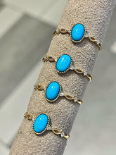 Load image into Gallery viewer, LUOWEND 18K Yellow Gold Natural Turquoise Ring for Women
