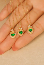 Load image into Gallery viewer, LUOWEND 18K Yellow Gold Real Natural Emerald Necklace for Women
