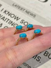 Load image into Gallery viewer, LUOWEND 18K Yellow Gold Natural Turquoise Earrings for Women
