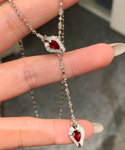 Load image into Gallery viewer, LUOQWEND 18K White Gold Natural Ruby Necklace for Women
