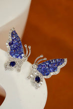 Load image into Gallery viewer, LUOWEND 18K White Gold Real Natural Diamond and Sapphire Earrings for Women
