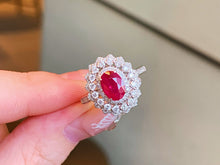 Load image into Gallery viewer, LUOWEND 18K White Gold Natural Ruby Ring for Women
