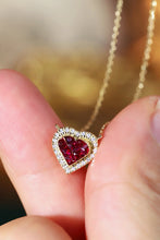 Load image into Gallery viewer, LUOWEND 18K Yellow Gold Natural Ruby Necklace for Women
