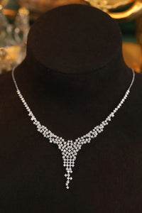 LUOWEND 18K White Gold Real Natural Diamond Necklace for Women