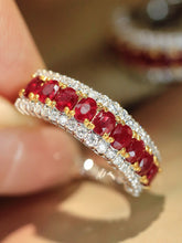 Load image into Gallery viewer, LUOWEND 18K White Gold Natural Diamond Ring for Women
