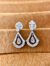 Load image into Gallery viewer, LUOWEND 18K White Gold Natural Diamond Earrings for Women
