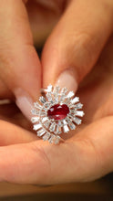Load image into Gallery viewer, LUOWEND 18K White Gold Real Natural Ruby Ring for Women
