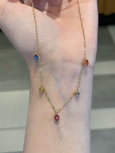 Load image into Gallery viewer, LUOWEND 18K Yellow Gold Natural Color Sapphire Necklace for Women
