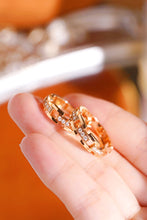Load image into Gallery viewer, LUOWEND 18K Rose Gold Natural Diamond Ring for Women
