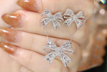 Load image into Gallery viewer, LUOWEND 18K White Gold Real Natural Diamond Necklace/Ring/Earrings for Women
