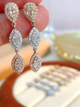 Load image into Gallery viewer, LUOWEND 18K White/Yellow/Rose Gold Natural Diamond Earrings for Women

