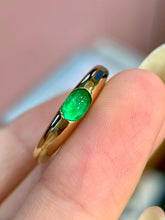 Load image into Gallery viewer, LUOWEND 18K Yellow Gold Natural Emerald Ring for Women
