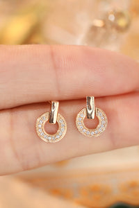 LUOWEND 18K Rose Gold Real Natural Diamond Stud Earrings for Women