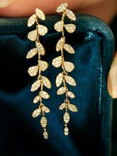 Load image into Gallery viewer, LUOWEND 18K White or Yellow Gold Natural Diamond Earrings for Women
