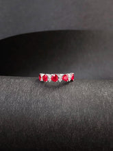Load image into Gallery viewer, LUOWEND 18K White Gold Natural Ruby Ring for Women
