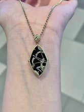 Load image into Gallery viewer, LUOWEND 18K Yellow Gold Natural Diamond&amp;Black Onyx Pendant for Women
