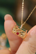 Load image into Gallery viewer, LUOWEND 18K Yellow Gold Real Natural Ruby and Diamond Gemstone Necklace for Women
