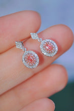 Load image into Gallery viewer, LUOWEND 18K White Gold Natural Pink Diamond Earrings for Women
