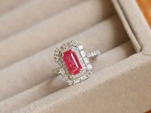Load image into Gallery viewer, LUOWEND 18K White Gold Natural Ruby Ring for Women
