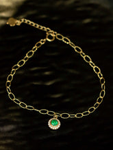 Load image into Gallery viewer, LUOWEND 18K Yellow Gold Fine Jewelry Real Natural Emerald Bracelet for Women

