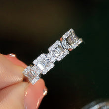 Load image into Gallery viewer, LUOWEND 18K White Gold Real Natural Diamond Ring for Women
