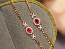 Load image into Gallery viewer, LUOWEND 18K Yellow Gold Natural Ruby Bracelet for Women
