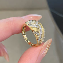 Load image into Gallery viewer, LUOWEND 18K White+Yellow Gold Natural Diamond Ring for Women
