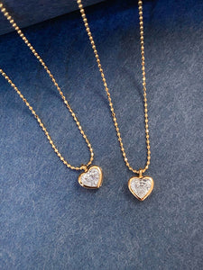 LUOWEND 18K Yellow Gold Natural Diamond Pendant Necklace for Women