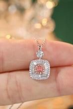 Load image into Gallery viewer, LUOWEND 18K White Gold Real Natural Pink Diamond Pendant Necklace for Women
