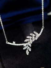 Load image into Gallery viewer, LUOWEND 18K White Gold Fine Jewelry Real Natural Diamond Necklace for Women

