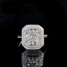 Load image into Gallery viewer, LUOWEND 18K White Gold Real Natural Diamond Ring&amp;Earrings&amp;Necklace for Women
