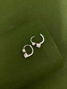 LUOWEND 18K White/Yellow/Rose Gold Natural Diamond Earrings for Women