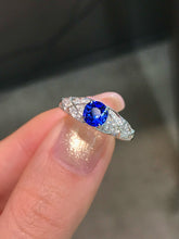 Load image into Gallery viewer, LUOWEND 18K White Gold Natural Sapphire Ring for Women
