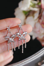 Load image into Gallery viewer, LUOWEND 18K White Gold Natural Diamond Earrings for Women
