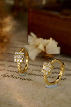 Load image into Gallery viewer, LUOWEND 18K Yellow Gold Real Natural Diamond Hoop Earrings for Women
