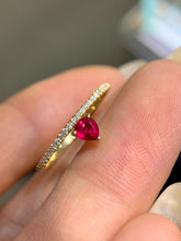 Load image into Gallery viewer, LUOWEND 18K Yellow Gold Natural Ruby Ring for Women

