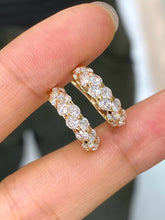 Load image into Gallery viewer, LUOWEND 18K Yellow Gold Fine Jewelry Real Natural Diamond Hoop Earrings for Women
