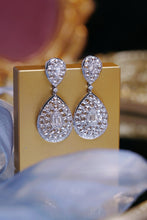 Load image into Gallery viewer, LUOWEND 18K White Gold Natural Diamond Drop Earrings for Women
