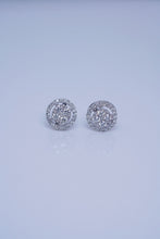 Load image into Gallery viewer, LUOWEND 18K White Gold Natural Diamond Stud Earrings for Women
